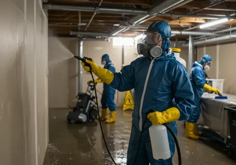 Basement Sanitization and Antimicrobial Treatment process in Texas City, TX